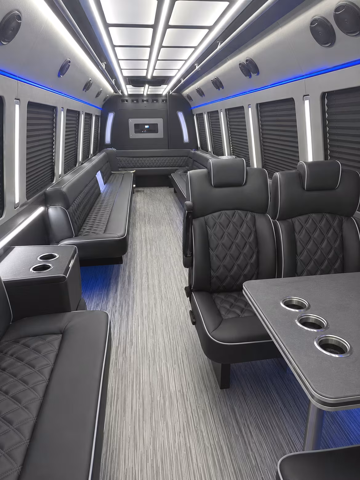 commerce city 25 passenger party bus inside