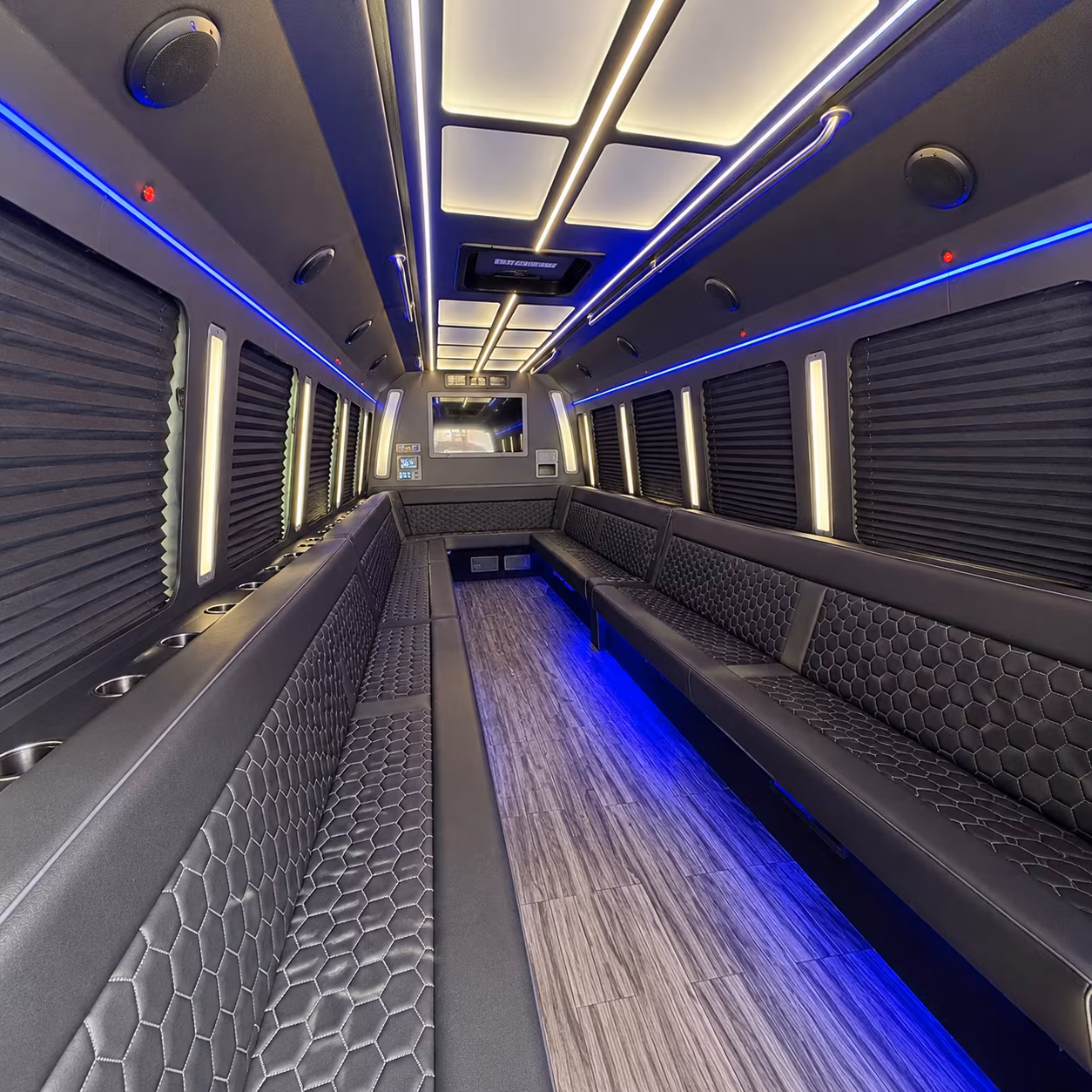 commerce city 30 passenger party bus interior
