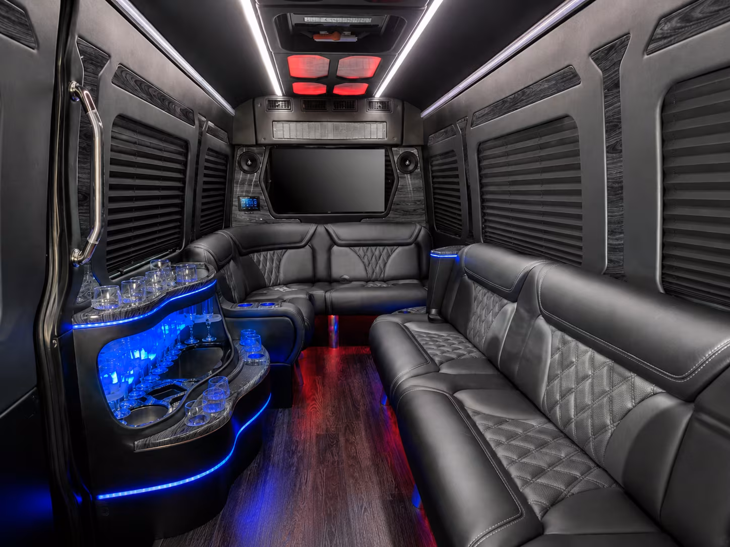 commerce city 40 passenger party bus interior