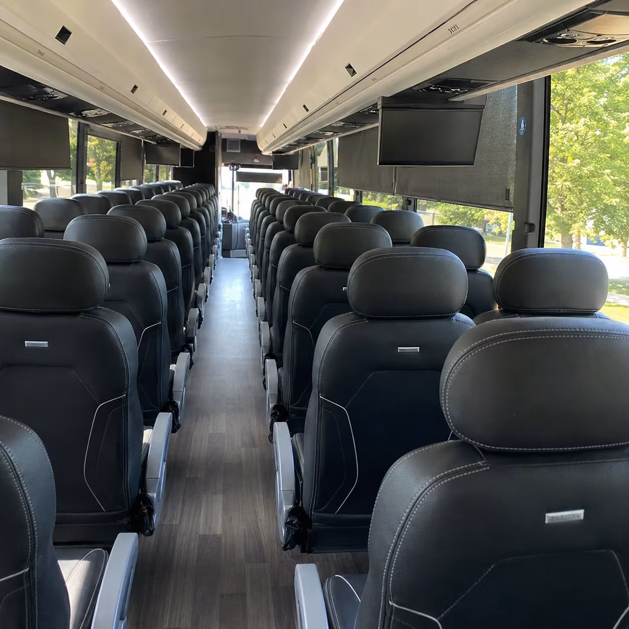 commerce city 56 passenger charter bus inside