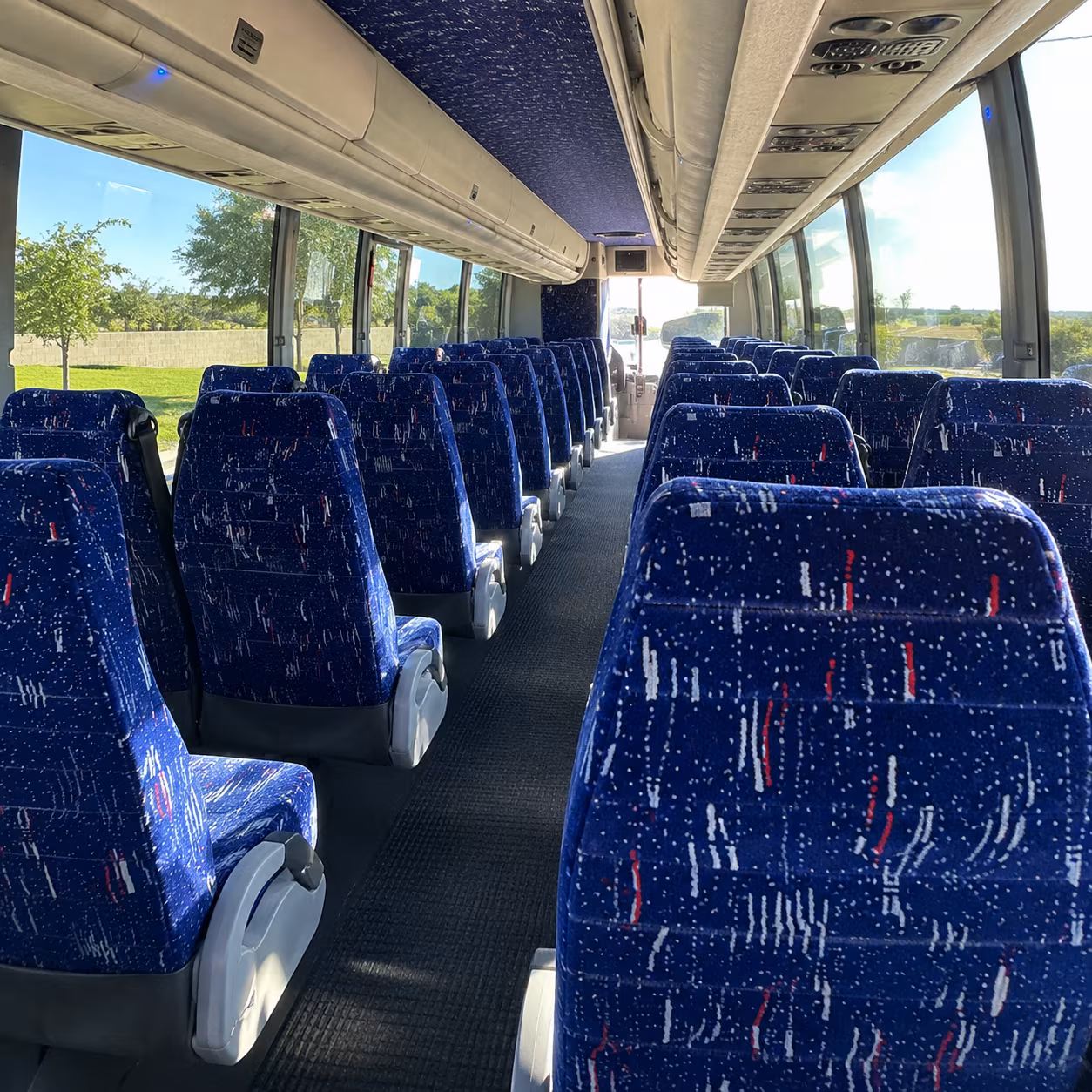 commerce city 56 passenger charter bus interior